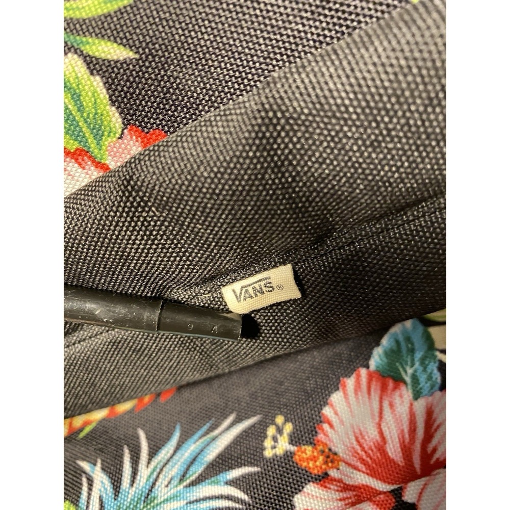 Vans Off The Wall Tropical Floral Backpack Black‎ Red Green Hibiscus Aloha Print - Picture 5 of 5